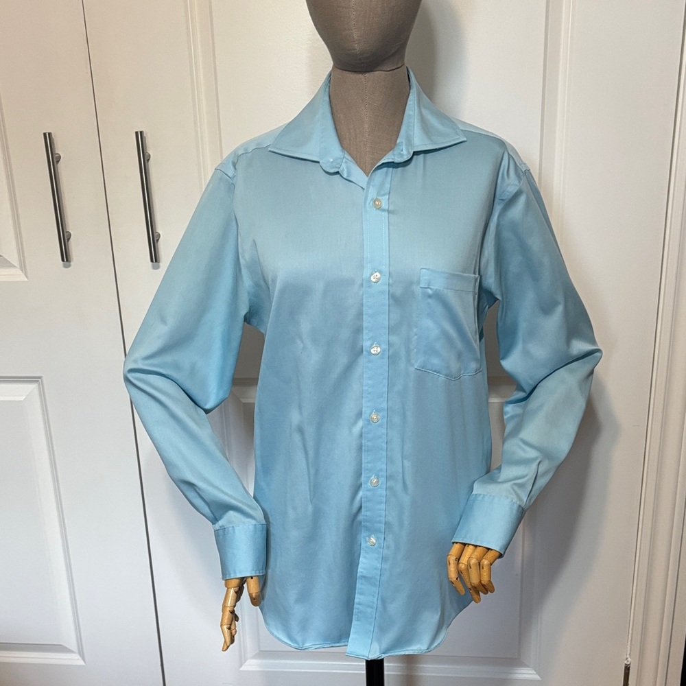 MICHAEL Michael Kors Light Blue Men's Dress Shirt - Chest Pocket neck 15.5